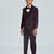 pleated collar suit set full sleeves blazer, shirt, pant and waist coat with bow tie - wine
