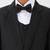 pleated collar suit set full sleeves blazer, shirt, pant and waist coat with bow tie - black