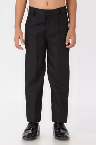 pleated collar suit set full sleeves blazer, shirt, pant and waist coat with bow tie - black