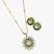 Elegant kundan green floral pendant set with earrings traditional gold finish jewelry by treemoda