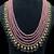 Multi-strand pink beaded necklace with pearls & blue crystal drops by treemoda