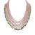 Multi-strand pink beaded necklace with pearls & blue crystal drops by treemoda