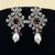 Royal ruby beaded necklace set with pearl drops and silver cz pendant by treemoda