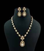 Royal kundan polki necklace set with drop earrings traditional bridal jewelry