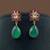 Regal emerald & ruby stone necklace set with floral accents by treemoda