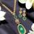 Luxury emerald drop necklace set with polki stones by treemoda