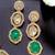 Luxury emerald drop necklace set with polki stones by treemoda