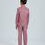 pleated suit set full sleeves blazer, shirt, pant and waist coat with bow tie - peach