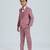 pleated suit set full sleeves blazer, shirt, pant and waist coat with bow tie - peach