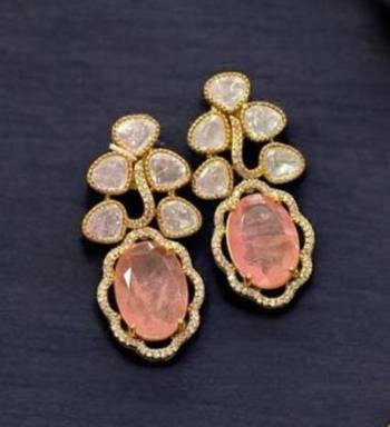 Pastel pink kundan choker necklace set 2