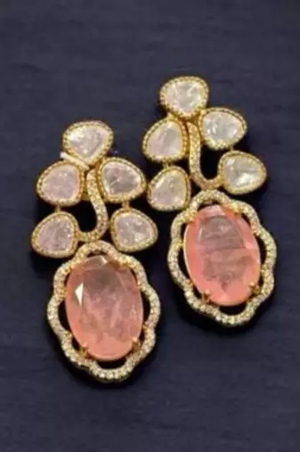 Pastel pink kundan choker necklace set