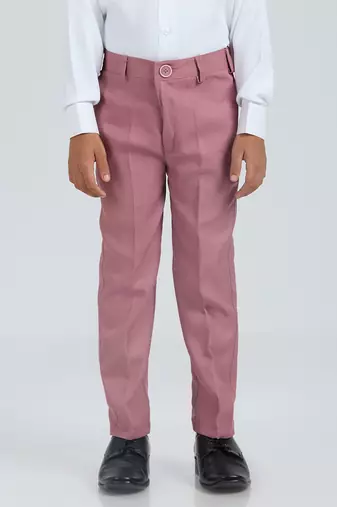 pleated suit set full sleeves blazer, shirt, pant and waist coat with bow tie - peach