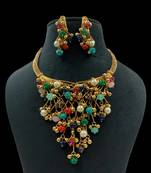 Premium charm multistone necklace set