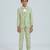 sequence suit set full sleeves blazer, shirt, pant and waist coat with bow tie - pgreen