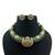 Elegant golden polish traditional meenakari kundan jadau polki hasli, necklace with earrings set jewelry by treemoda