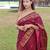 Pink printed silk blend saree with blouse