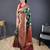 Green self design embellished silk blend saree with blouse 
