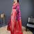 Pink self design embellished silk blend saree with blouse 