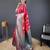 Pink self design embellished silk blend saree with blouse 