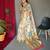 Cream embellished self design silk blend saree with blouse