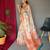 Orange embellished self design silk blend saree with blouse