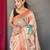 Orange embellished self design silk blend saree with blouse
