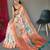 Orange embellished self design silk blend saree with blouse