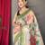 Green embellished self design silk blend saree with blouse