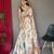 White embellished self design silk blend saree with blouse