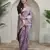 Lavender embellished self design silk blend saree  with blouse    