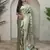 Green embellished self design silk blend saree  with blouse    