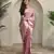 Pink embellished self design silk blend saree  with blouse    