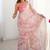 Baby pink chinon printed party wear saree