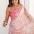 Baby pink chinon printed party wear saree