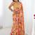 Yellow chinon printed party wear saree