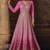 Pink embroidery zari, sequins &  gota work chinon silk gown suit - free size stitching (size upto 42")