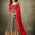 Multicolor embroidery,zari & diamond work georgette anarkali chudidar suit - semi-stitched