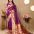 Soft pethani silk saree with zari weawing  motifs design and meenakari  weawing rich pallu.