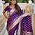 Soft banarasi silk saree with zari weaving meenakari touchup design all over the saree.