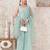 Teal georgette embroidered sharara suit