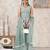Turquiose georgette embroidered sharara suit