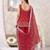 Red georgette embroidered sharara suit