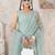 Teal georgette embroidered sharara suit