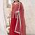 Red georgette embroidered sharara suit
