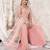 Peach georgette embroidered sharara suit