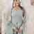 Turquiose georgette embroidered sharara suit