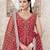 Red georgette embroidered sharara suit