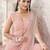 Peach georgette embroidered sharara suit
