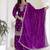 Purple chinon silk embroidered plazzo suit