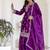 Purple chinon silk embroidered plazzo suit